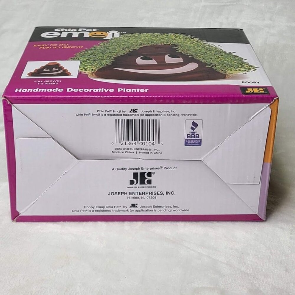 Chia Pet Emoji Poopy W/ Seed Pack Collectible Decorative Planter New Open Box - Picture 7 of 16